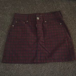American Eagle Maroon Plaid Skirt